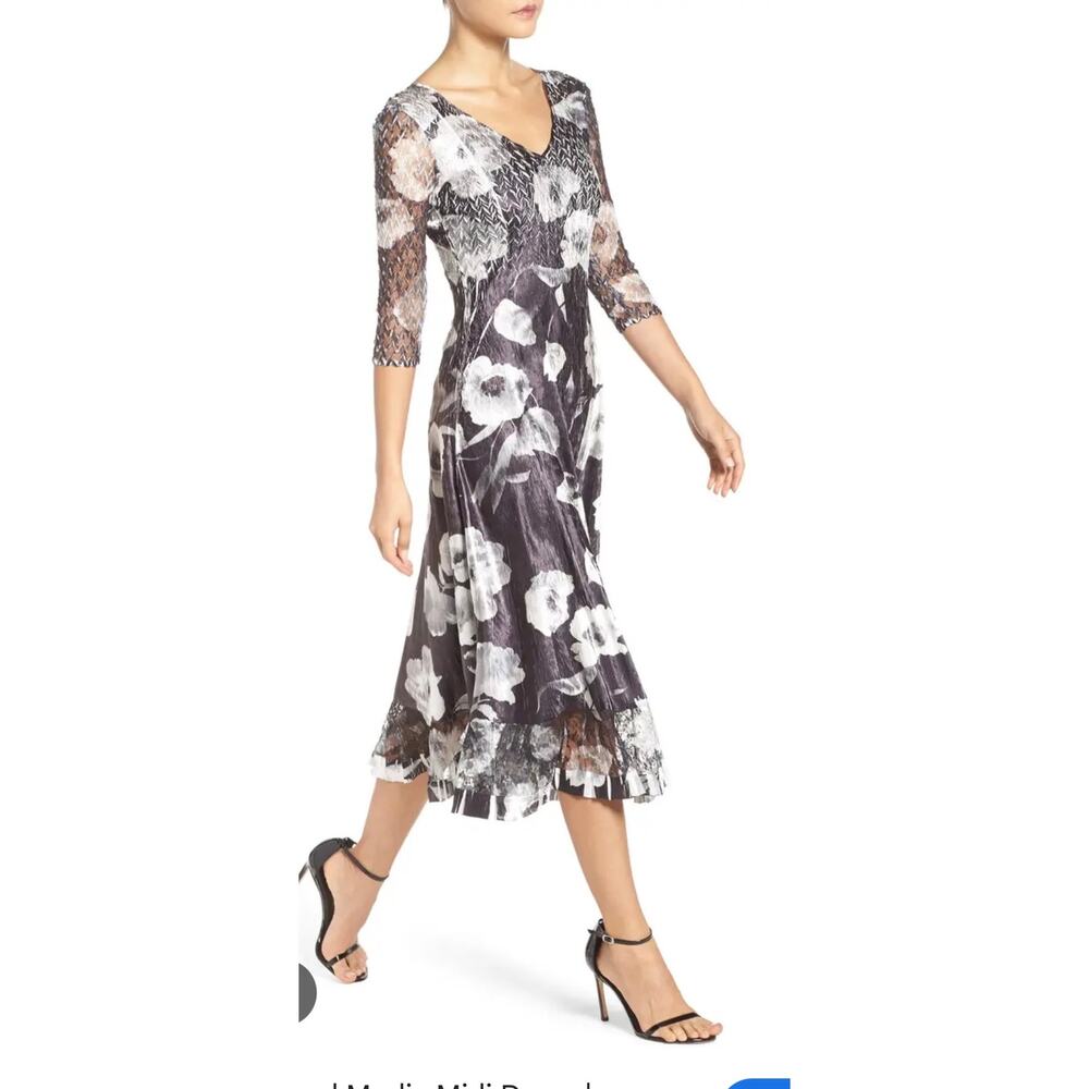 Komarov Mixed Media Midi Dress Sz:L
